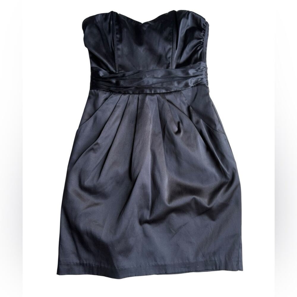 H&M Black Pleated Sweetheart Cocktail Dress